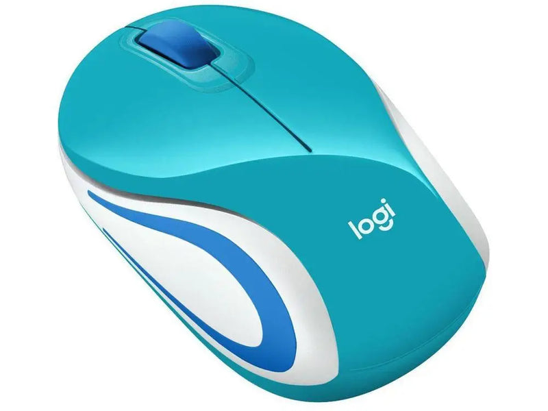Mouse Sem Fio Logitech M187 Nano USB Portátil 1000DPI Aqua Bright