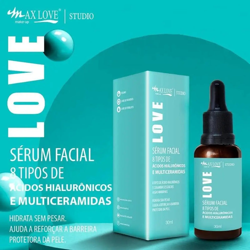 Sérum Facial Max Love 8 Ácidos Hialurônicos + Multiceramidas 30ml