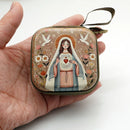 Porta-Terço Religioso com Imagem Sacra 7 x 7 cm