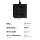 Tomada de Extensão USB - Interruptor mestre liga/desliga