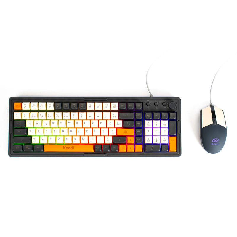 Kit Teclado e Mouse Gamer Keedi-TEC814 com LED Colorido