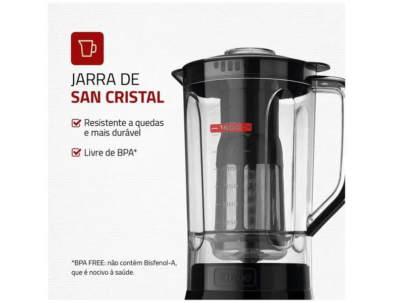Liquidificador Mondial Turbo Power L-99 500W Copo 2,2L Preto -Voltagem: 110V
