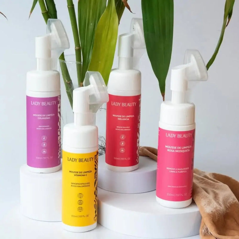 Kit 4 Sabonete Mousse de Limpeza Facial Lady Beauty 150ml