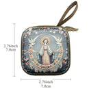 Porta-Terço Religioso com Imagem Sacra 7 x 7 cm