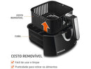 Air Fryer Mondial AFN-40-BI 4L - Preto Inox com Timer e Cesto Quadrado