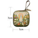 Porta-Terço Religioso com Imagem Sacra 7 x 7 cm