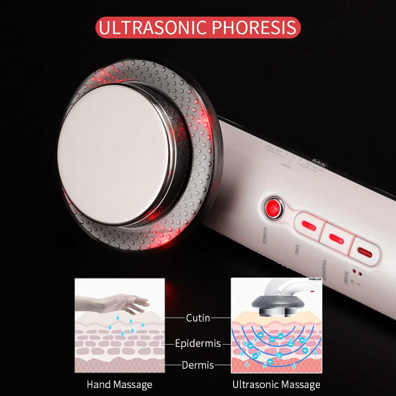 Massageador Ultrassônico Lifting Facial  - Infravermelho Corporal - Redutor de Medidas e Antirrugas