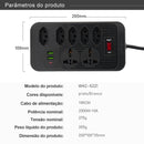 Tomada de Extensão USB - Interruptor mestre liga/desliga