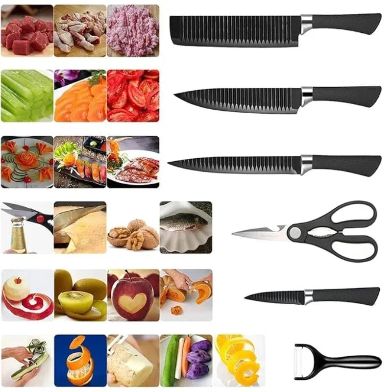 Conjunto de Cozinha -Aço INOX com Cabo Ergonômico (6 Peças)