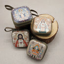 Porta-Terço Religioso com Imagem Sacra 7 x 7 cm
