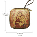 Porta-Terço Religioso com Imagem Sacra 7 x 7 cm