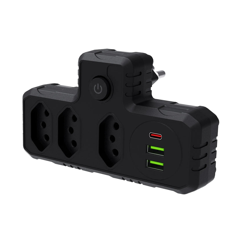 Tomada de Extensão USB - Interruptor mestre liga/desliga