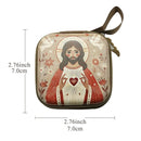 Porta-Terço Religioso com Imagem Sacra 7 x 7 cm