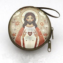 Porta-Terço Redondo com Imagem Sacra e Zíper
