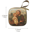 Porta-Terço Religioso com Imagem Sacra 7 x 7 cm