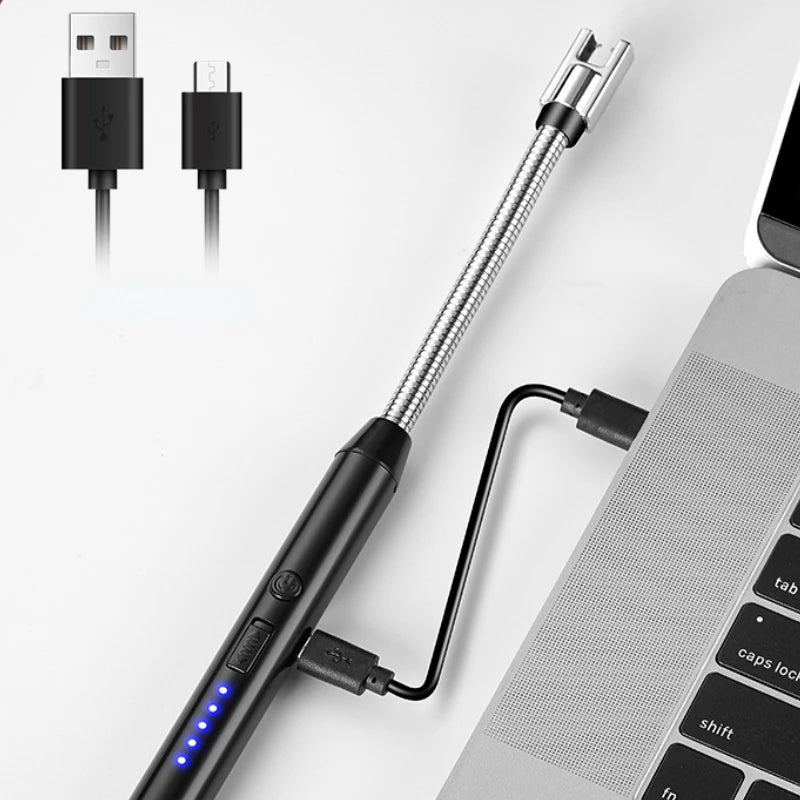 Acendedor Elétrico Recarregável USB Haste Flexível 360°