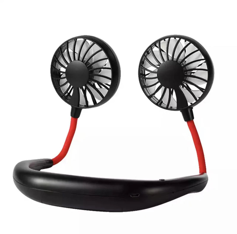 Mini Ventilador Duplo, -Portátil -3 velocidades, -Recarregável Alta Duração