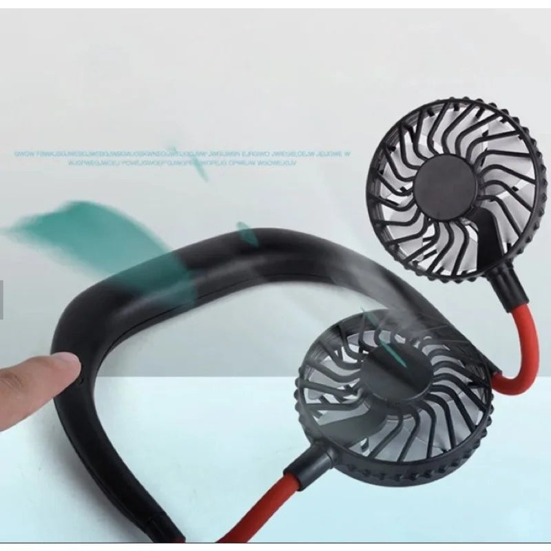 Mini Ventilador Duplo, -Portátil -3 velocidades, -Recarregável Alta Duração