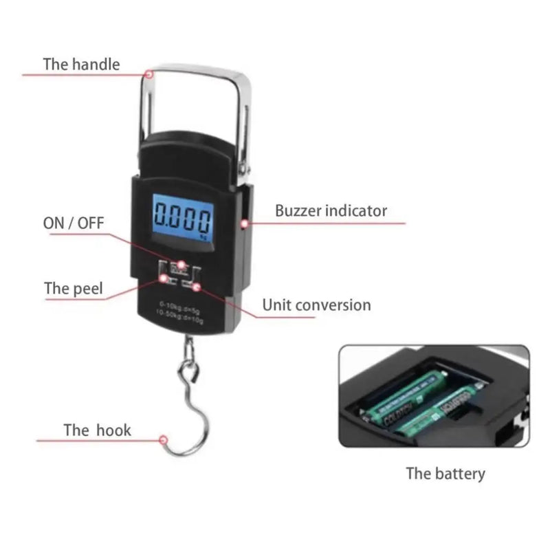 Balança  Digital Portátil (bagagem de mão) 50 kg -Alta Precisão.