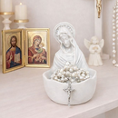 Porta Terço 11,5cm Sagrado Coração Maria Religioso Delicado Oração Presente Lembrança Devoção