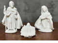 Presépio Menino Jesus 3 Peças Resina Maciça Decoração Natal Enfeite Natalino Presente Casa Devoção