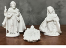 Presépio Menino Jesus 3 Peças Resina Maciça Decoração Natal Enfeite Natalino Presente Casa Devoção