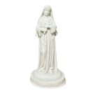 Imagem Santa Rita Resina Maciça Branca Presente Decorativo Devoção Fé Igreja Capela Casa Oração