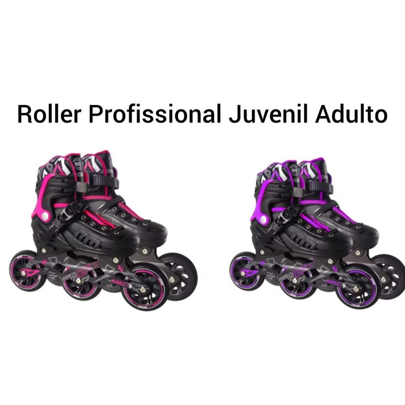 Patins Roller 3 Rodas Profissional Rodas 100 Mm Ajustável Várias Cores