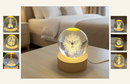 Luminária Religiosa Nossa Senhora Aparecida Cristal Bola 3D LED Abajur De Mesa Com Base Madeira Fé Decoração Católico