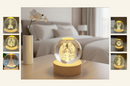 Luminária Religiosa Nossa Senhora Aparecida Cristal Bola 3D LED Abajur De Mesa Com Base Madeira Fé Decoração Católico