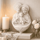 Pia Água Benta Sagrada Família Parede Resina 17cm Decoração Porta Casa Proteção Parede Benção Altar