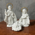Presépio Menino Jesus 3 Peças Em Resina Branca Maciça