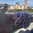 Terço Casal Católico em Madeira com Medalha e Cruz – “Por Onde For, Quero Ser Seu Par” + “O Que Deus Uniu...
