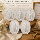 Kit Medalhas de Nossa Senhora das Graças em Resina Branca Para Lembrancinhas e Presente