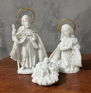 Presépio Menino Jesus 3 Peças Resina Maciça Decoração Natal Enfeite Natalino Presente Casa Devoção
