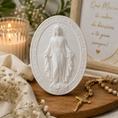 Kit Medalhas de Nossa Senhora das Graças em Resina Branca Para Lembrancinhas e Presente