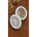 Porta Terço Tampa Altar Presente Lembrancinha Resina Maciça Branca Espirito Santo Cruz Oração