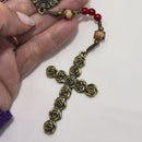Terço Artesanal Nossa Senhora de Guadalupe em Pérolas